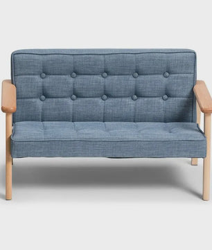 Kinderbankje Roze/Blauw - Wasbaar, Lichtgewicht Peuter Fauteuil met Afneembare Hoes