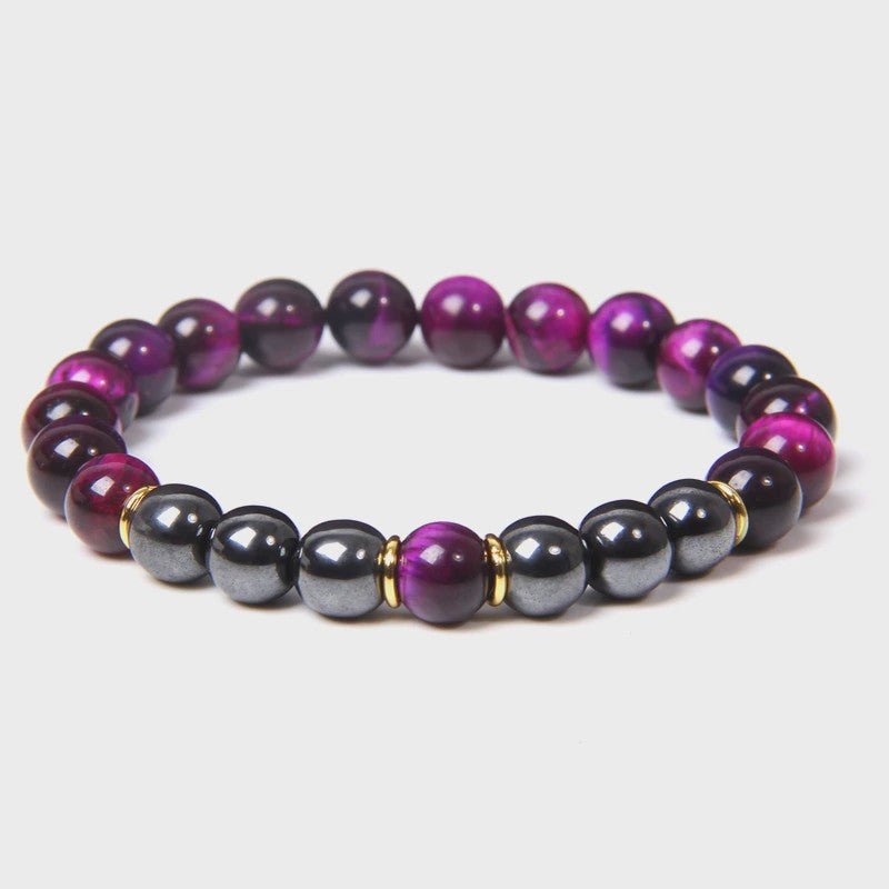 Handgemaakte Tijgeroog & Hematiet Kralen Armband - Energie & Meditatie Sieraden