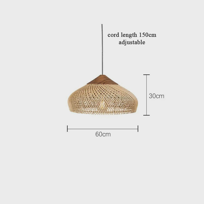Handgemaakte Rotan Hanglamp Beige - Vintage Woven Wicker - E27 Fitting - Sfeervolle Verlichting
