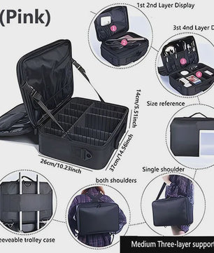 Professionele Make-up Koffer - Grote Capaciteit Reis Organizer voor Cosmetica & Beauty Tools
