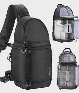 K&F CONCEPT 10L Waterdichte Camera Sling Backpack - Fotografie Rugzak voor DSLR/Mirrorless