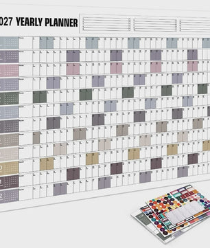 Jaarplanner 2027 - Grote Wandkalender met Planvakken en Stickers