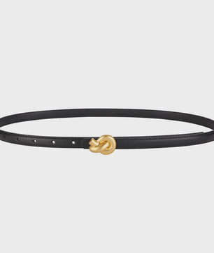 Dames Riem Echt Leer met Gouden Knoop Gesp - Stijlvol voor Jurken & Jeans