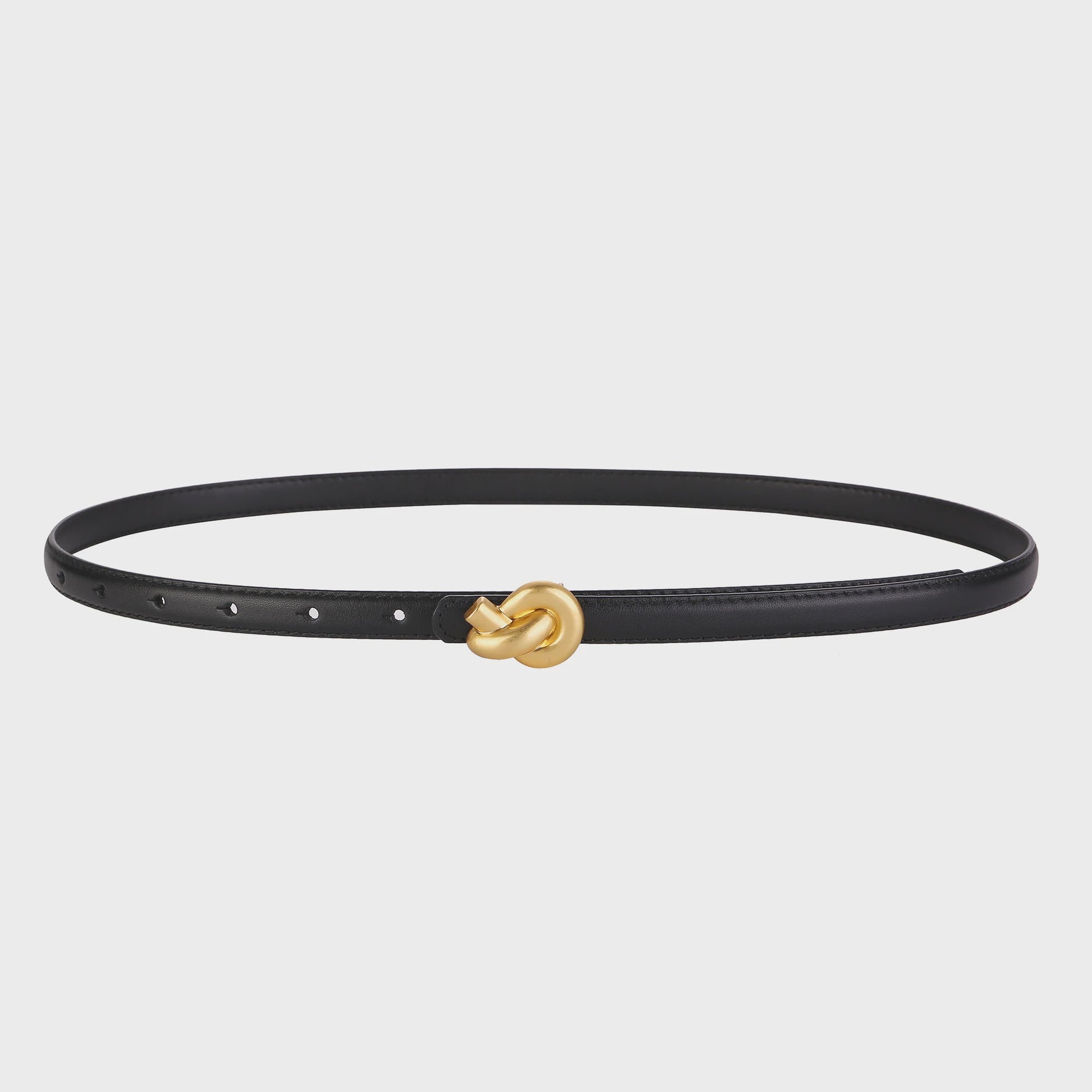 Dames Riem Echt Leer met Gouden Knoop Gesp - Stijlvol voor Jurken & Jeans