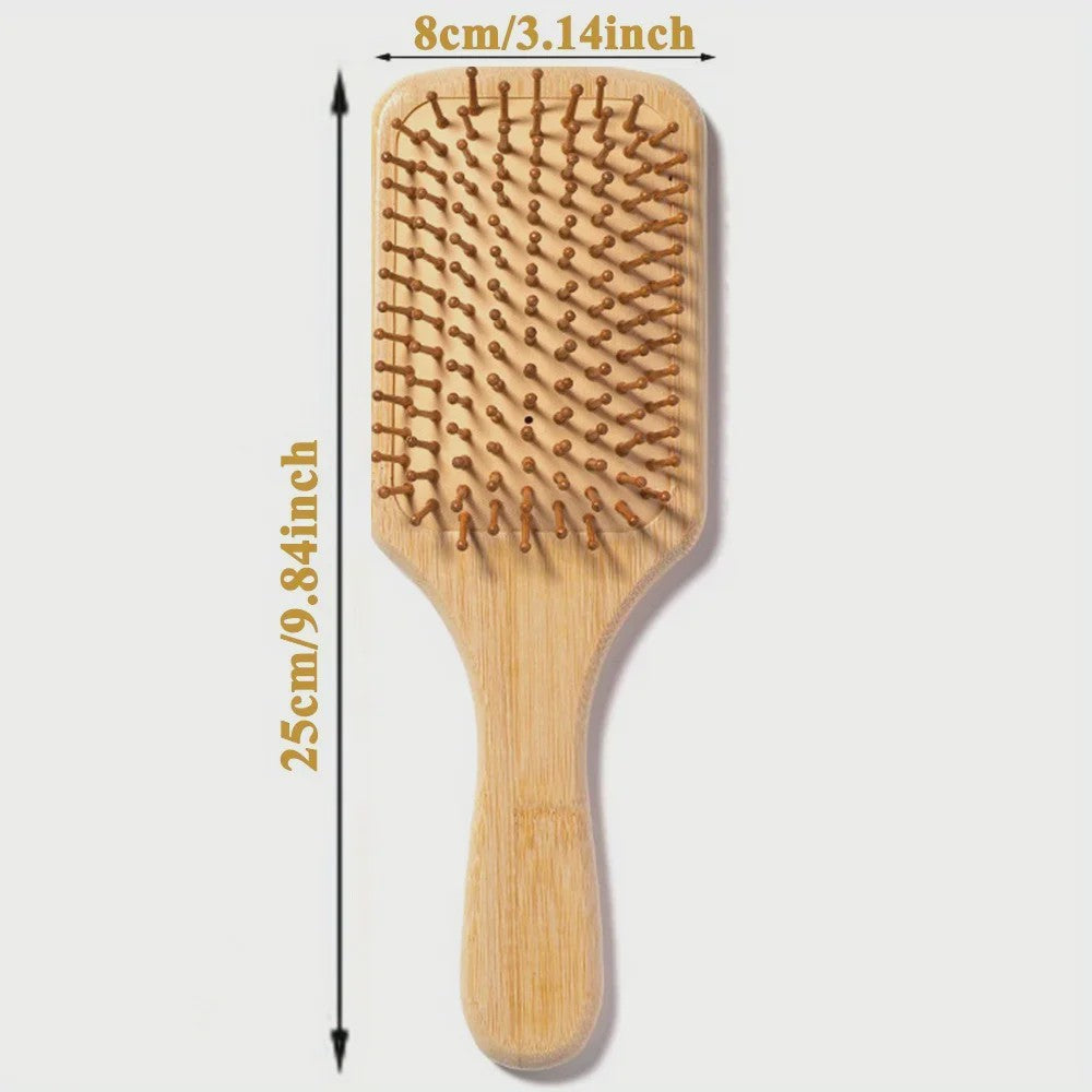 Natuurlijke Bamboe Haarborstel met Luchtkussen - Anti-statisch, Ontklittend & Scalp Massage
