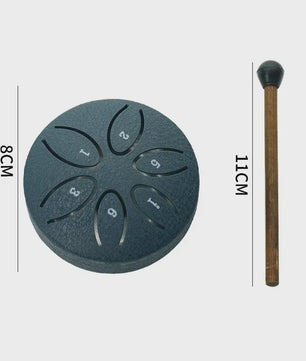 Mini Stalen Tongtrommel (6 Tonen) - Ethereal Hand Drum met Stokken - 3 Inch
