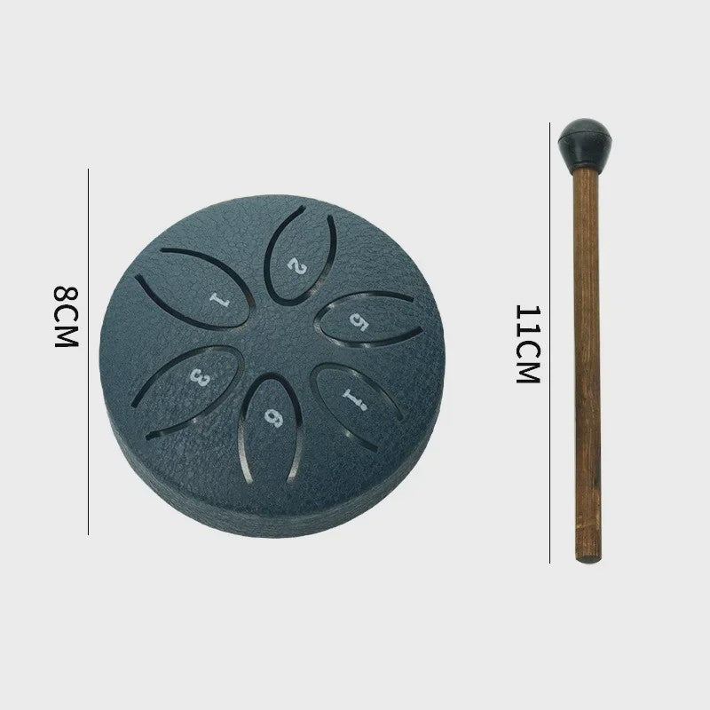 Mini Stalen Tongtrommel (6 Tonen) - Ethereal Hand Drum met Stokken - 3 Inch