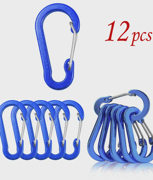 Aluminium Karabijnhaak Clips - Set van 1/6/12 stuks - Sleutelhanger, Outdoor, Camping, Wandelen