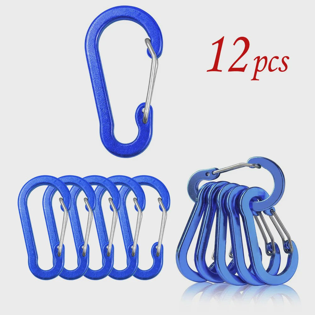 Aluminium Karabijnhaak Clips - Set van 1/6/12 stuks - Sleutelhanger, Outdoor, Camping, Wandelen