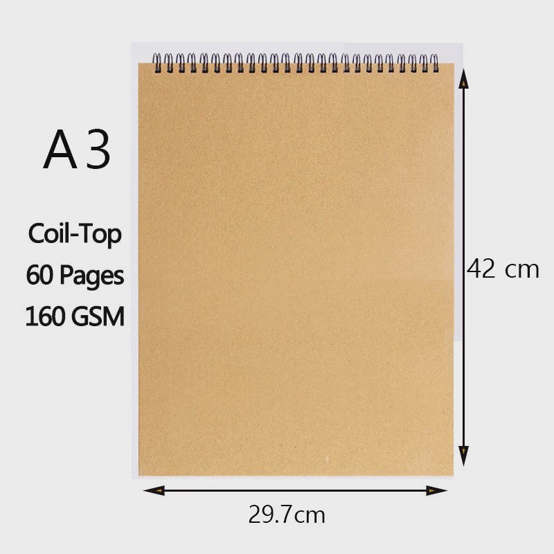 Schetsboek met Dik Papier (160 GSM) - Diverse Maten A3, A4, A5, 8K, 16K - Ideaal voor Tekenen en Schilderen