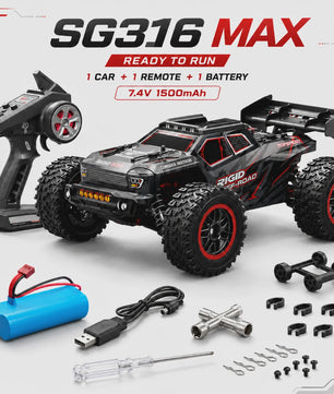 RC Crossauto 80 km/u - 1/16 4x4 Off-road Truck met LED Verlichting & 2.4G Afstandsbediening