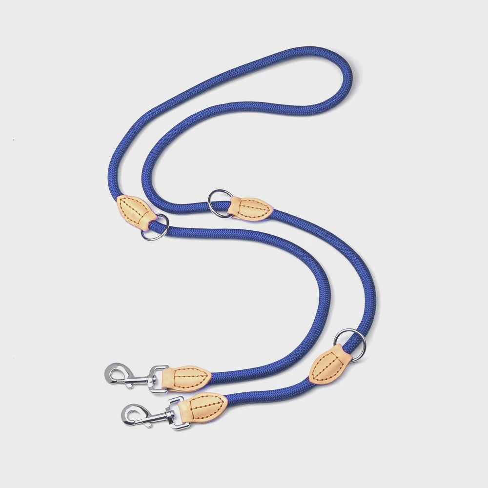 Verstelbare Nylon Dubbele Hondenlijn - Handsfree en Multifunctioneel voor 1 of 2 Honden