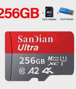 256GB Micro SDXC Kaart V30 4K Ultra HD - Hoge Snelheid Flash Geheugenkaart