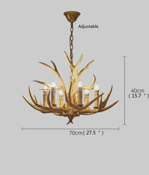 Grote Herten Gewei Kroonluchter - Sfeervolle Hanglamp voor Woonkamer & Loft