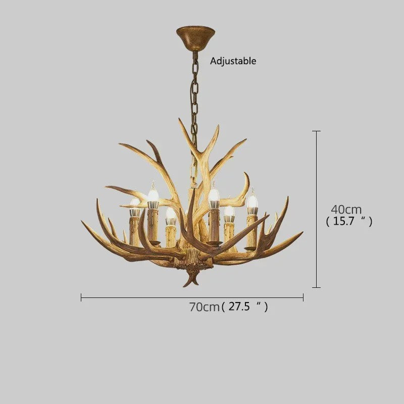 Grote Herten Gewei Kroonluchter - Sfeervolle Hanglamp voor Woonkamer & Loft