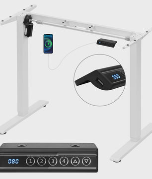 Elektrisch Verstelbaar Bureau Frame met Geheugenfunctie en USB-poort - Sta-bureau