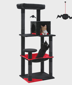 Grote Kattenboom met 5 Niveaus, Hangmat en Krabpalen voor Grote Katten