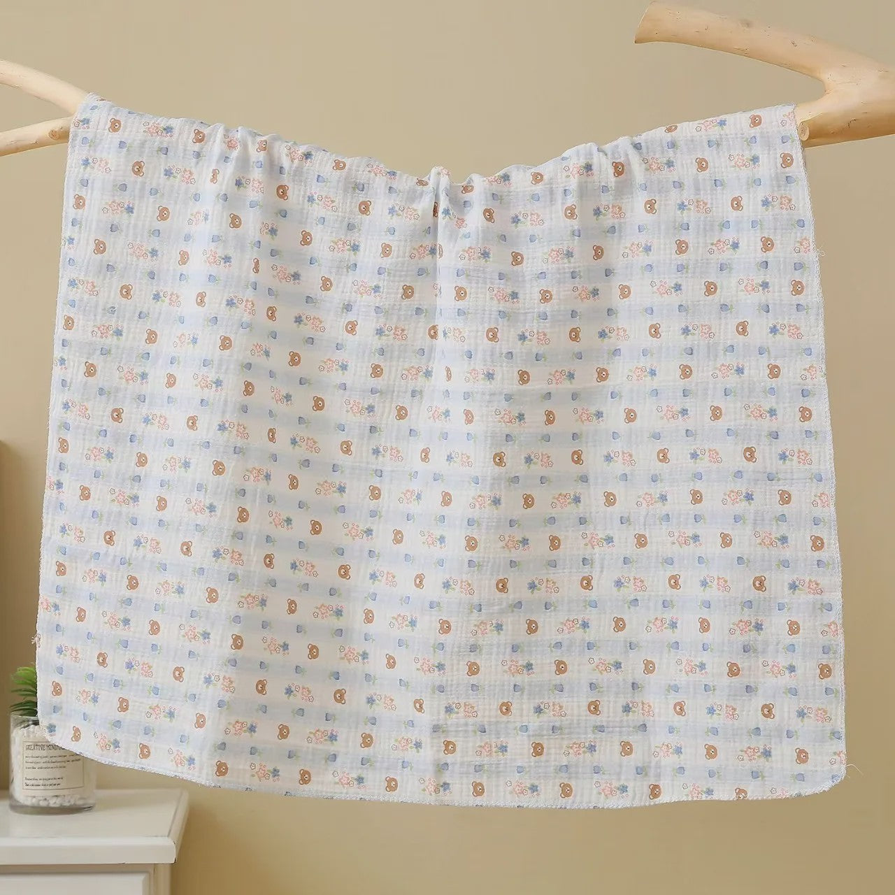 Zachte Muslin Swaddle Deken voor Baby's - Katoen, 80x80cm, met schattige prints