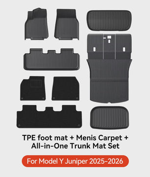 YZ TPE Vloermatten en Kofferbakmat Set voor Tesla Model Y Juniper (2025-2026) - Waterdicht & Antislip
