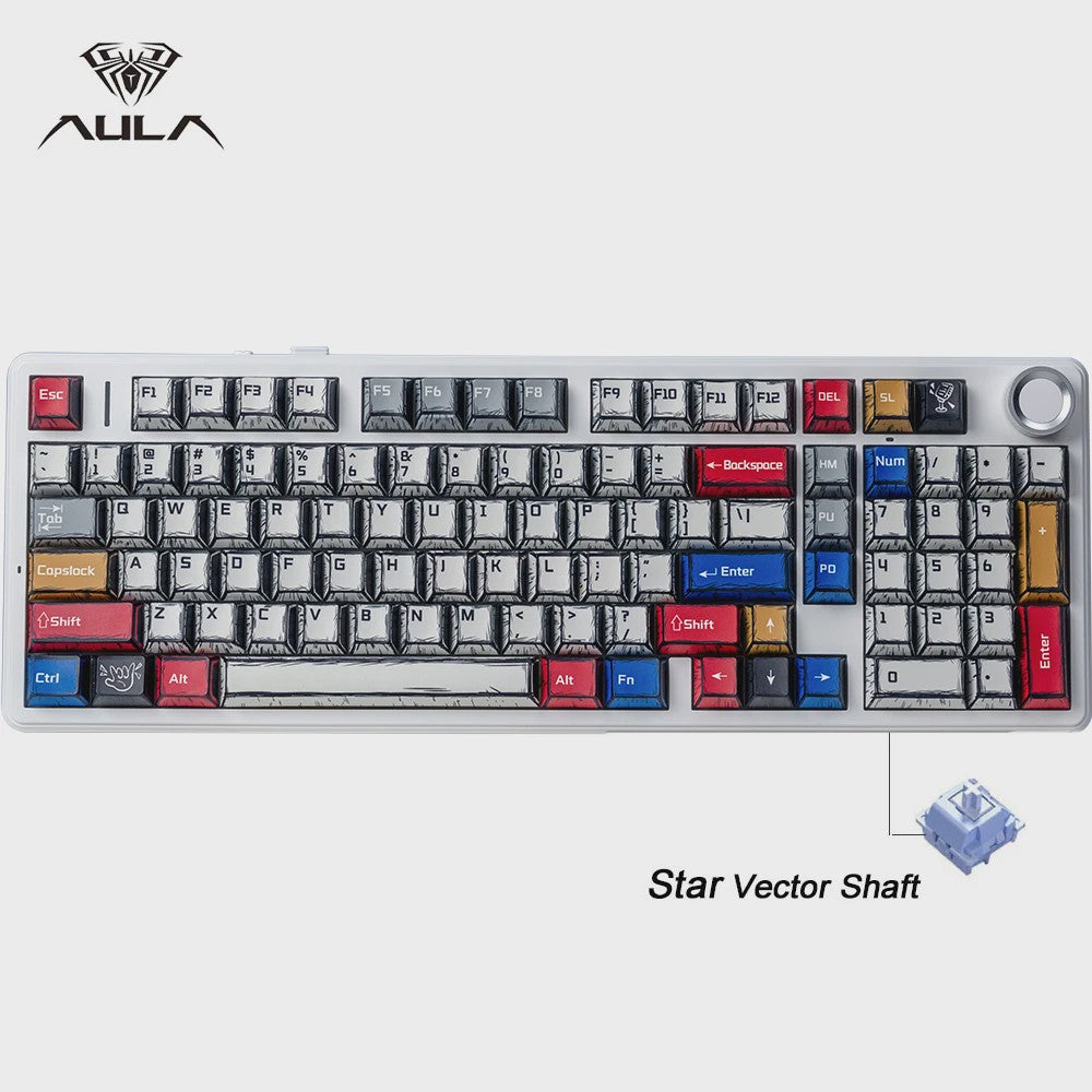 AULA F99PRO Mechanisch Gaming Toetsenbord - 99 toetsen, 3 Modi, Hot-Swappable, Gasket Structuur, Media Knop