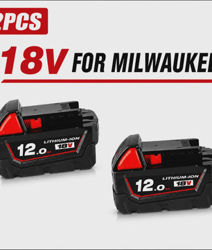 18V Lithium-Ion Accu voor Milwaukee M18 - Hoge Capaciteit 12.0Ah