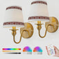 Draadloze Wandlamp Goud met Afstandsbediening & 15 Kleuren LED - Oplaadbaar, Dimbaar, Stoffen Kap