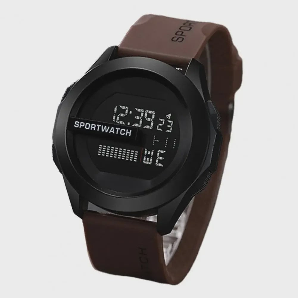 Sportief Heren Horloge: Digitaal LED Alarm & Stopwatch, Waterdicht Fitness Horloge