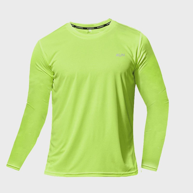 Heren Zomer T-shirt Lange Mouw - Ice Silk, Sneldrogend & Ademend voor Sport & Outdoor