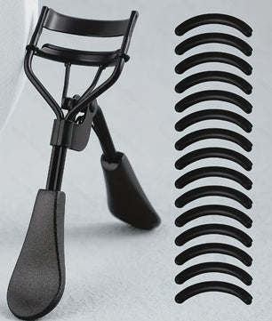 Draagbare Wimpertang met 15 Siliconen Pads - Roestvrij Staal Krultang voor Wimperextensions