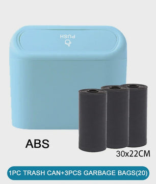 Compacte Auto Afvalbak met Deksel en 60 Afvalzakken - Lekvrij & Handig