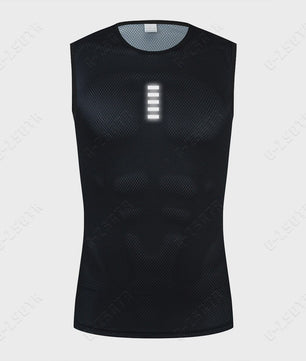 Heren Wielren Base Layer - Sneldrogend en Reflecterend Sportonderhemd
