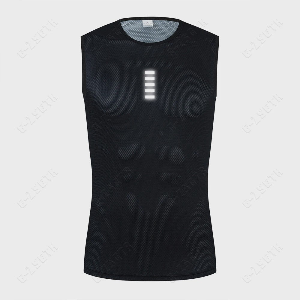 Heren Wielren Base Layer - Sneldrogend en Reflecterend Sportonderhemd