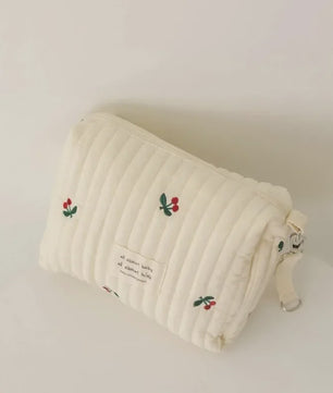 Quilted Luiertas Organizer met Borduring - Baby Verzorgingstas voor Kinderwagen
