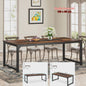 Industriële Eettafel 6-8 Personen - 160x80 cm - Rustiek Hout & Metaal