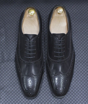 Handgemaakte Heren Leren Wingtip Oxford Schoenen - Klassiek & Formeel