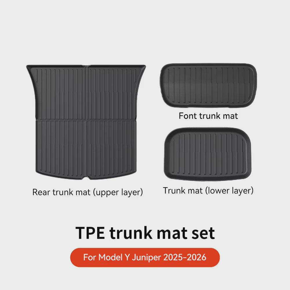 YZ Vloermatten Set voor Tesla Model Y & Model 3 (2021-2026) - TPE Waterdicht & Antislip
