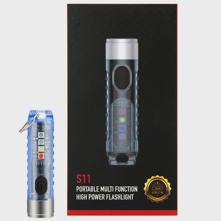 Compacte LED Sleutelhanger Zaklamp - USB Oplaadbaar, Multifunctioneel