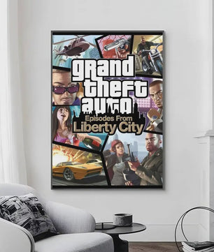 Grand Theft Auto Game Posters - Zelfklevend Muurdecoratie voor Fans