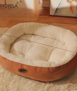 Pluche Ovaal Huisdierbed - Machinewasbaar & Comfortabel voor Hond & Kat
