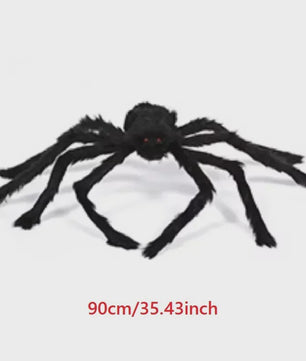 Enorme Zwarte Pluche Spin - Halloween Decoratie 30-200cm