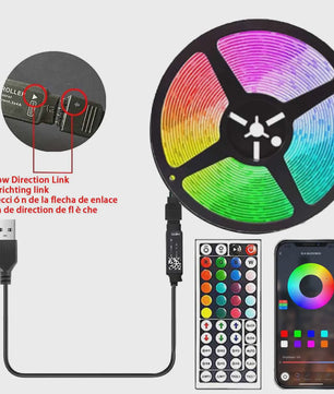 5M RGB LED Strip met USB & Afstandsbediening - Sfeervolle Verlichting voor TV, Gamekamer & Feestjes
