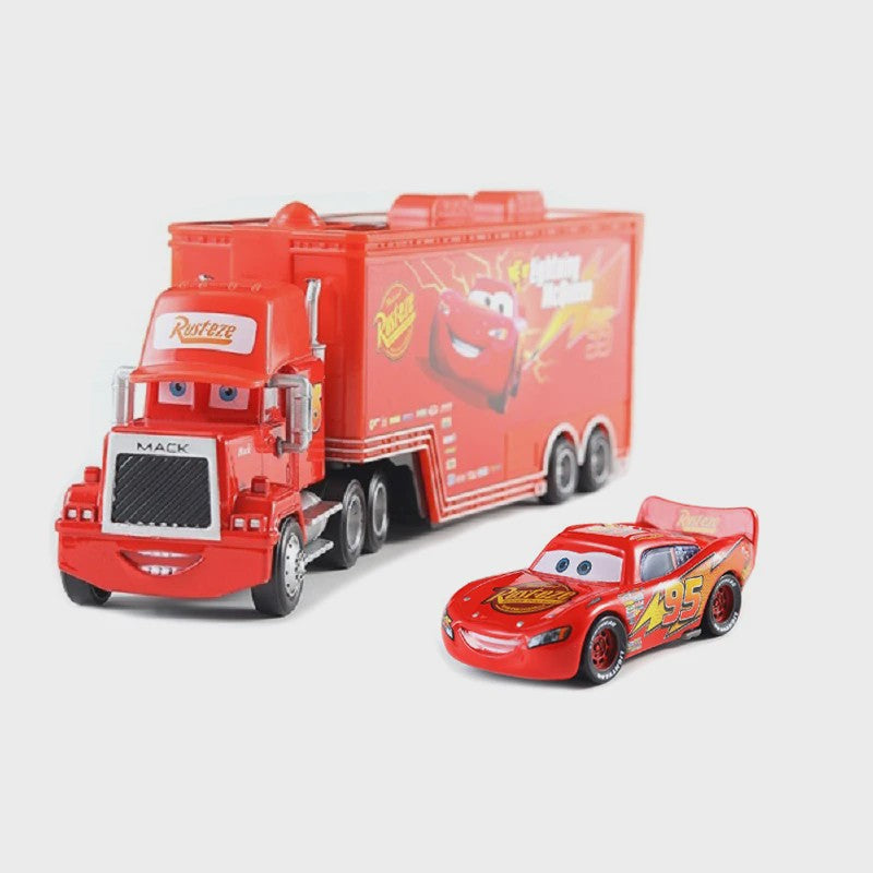 Cars Lightning McQueen Container Vrachtwagen Speelgoed - Alloy Diecast Model