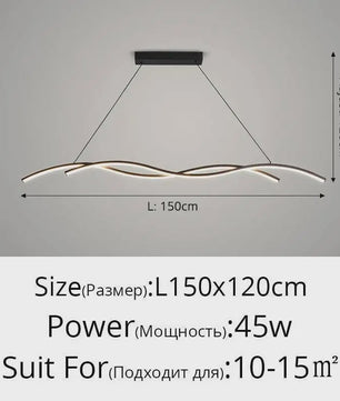 Moderne LED Plafondlamp Golvend Design - Zwart/Wit - Hotel, Restaurant, Bar