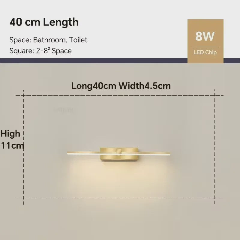 Moderne LED Wandlamp Badkamer - Stijlvol Aluminium met 3 Kleuren Licht