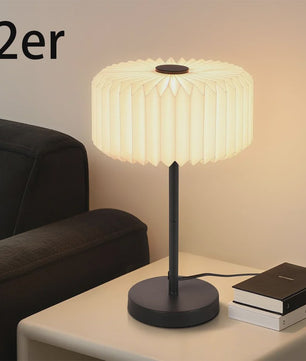 Vintage Design Tafellamp met Papieren Lampenkap - Sfeervolle Slaapkamerlamp