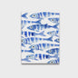 Retro Blauwe Sardine Canvas Poster - Mediterrane Stijl Wanddecoratie