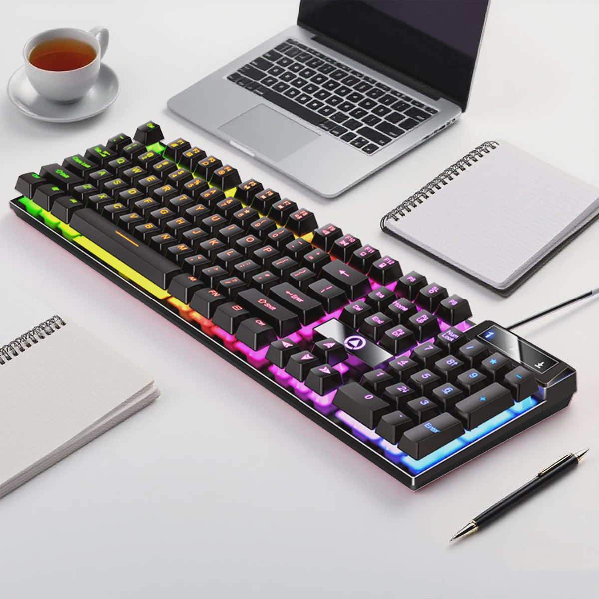 Yindiao K500 Bedraad Gaming Toetsenbord met Numpad en Kleurrijke Backlight