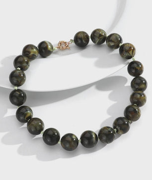 Trendy Multicolor Statement Ketting met Grote Ronde Kralen - Handgemaakt