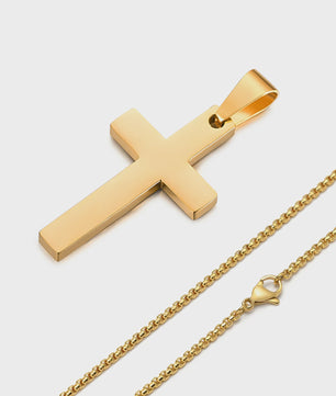 Heren Kruis Ketting Roestvrij Staal - Waterdicht & Anti-Allergisch