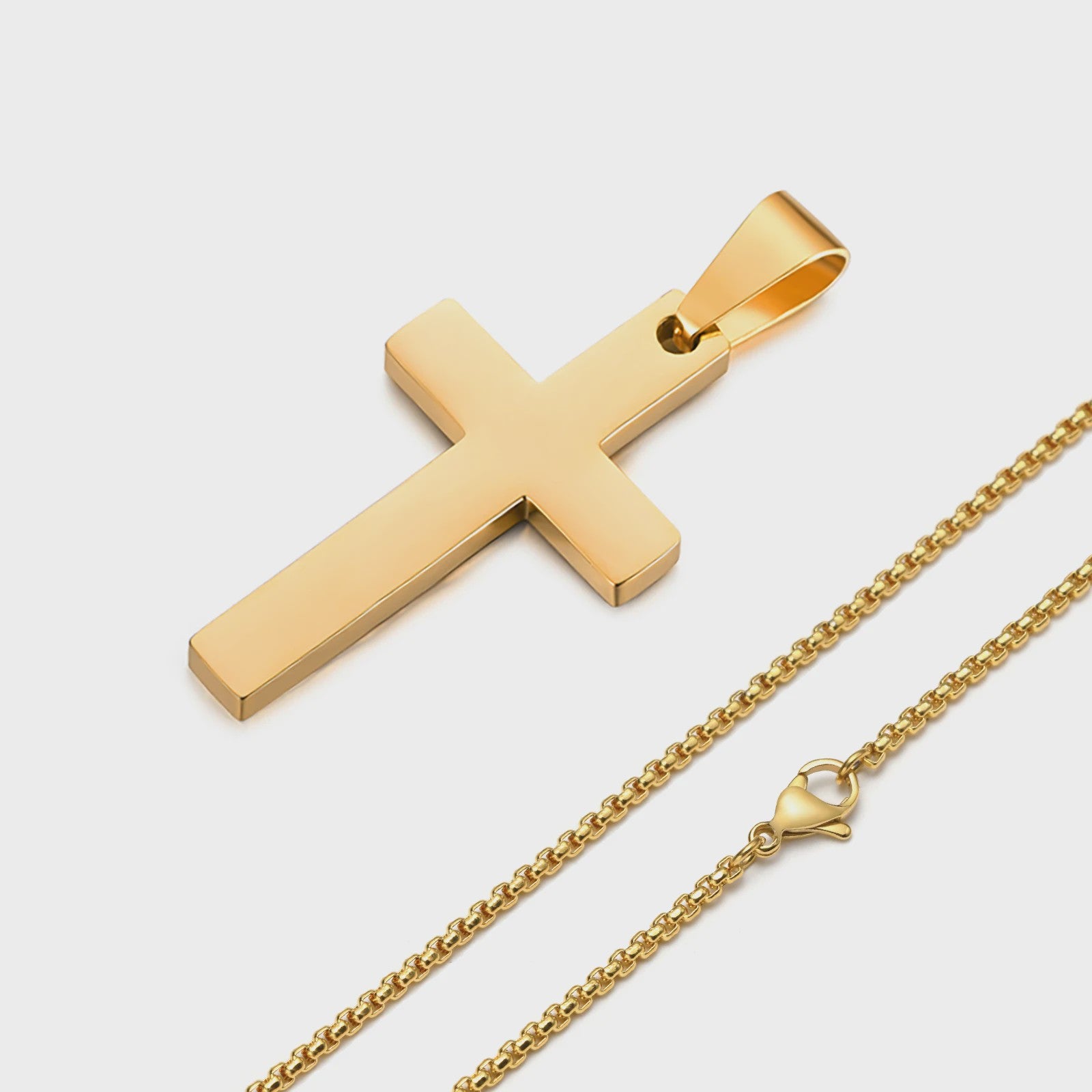 Heren Kruis Ketting Roestvrij Staal - Waterdicht & Anti-Allergisch